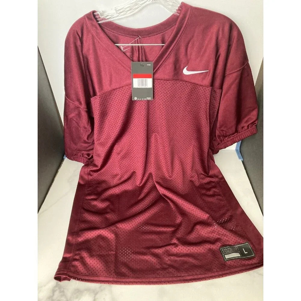 Néw‎ mens Nike Practice Football Jersey Sz Large Maroon​